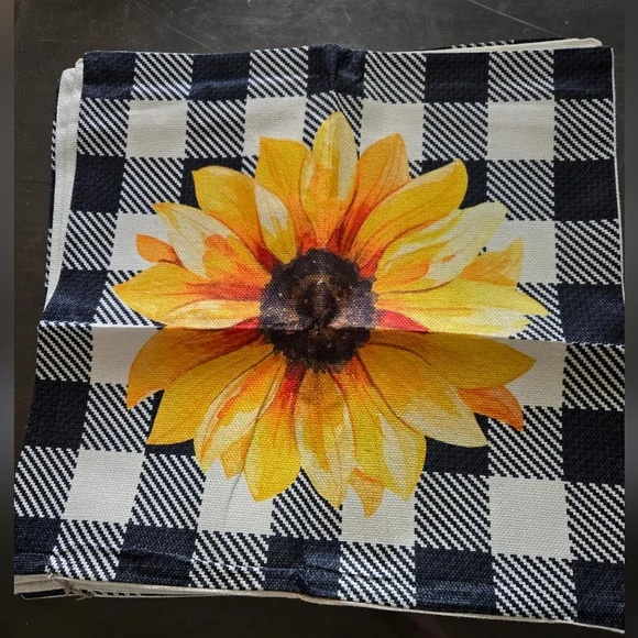 Decorative Sunflower Pillow Cover 18x18 Set of 4, - Picture 2 of 5